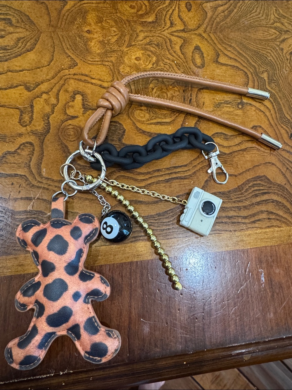 Corded Faux Leather Critter Keychain